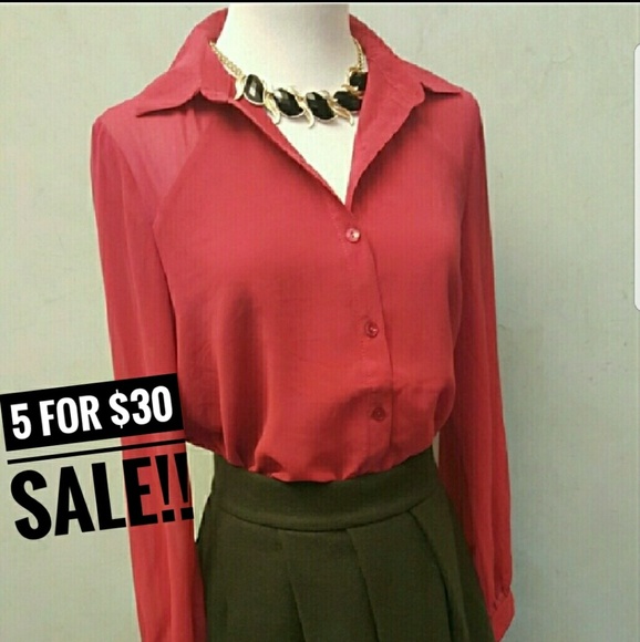 Chupchick Tops - 🔴Pink sheer top